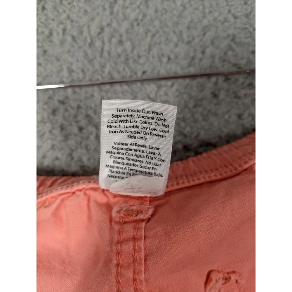 Time And Tru Utility Shorts Womens 6 Coral Pink Stretch Summer Gorpcore Festival